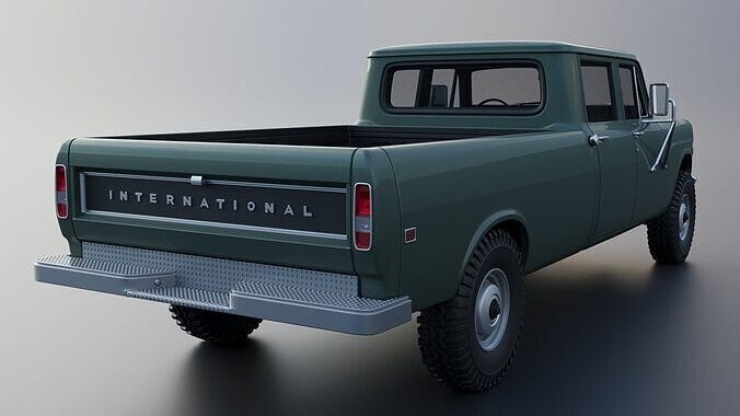 International Pickup Crew Cab 1972 3D print model 7