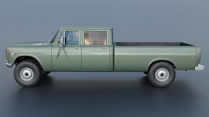 International Pickup Crew Cab 1972 3D print model 4
