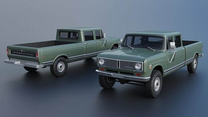 International Pickup Crew Cab 1972 3D print model 2