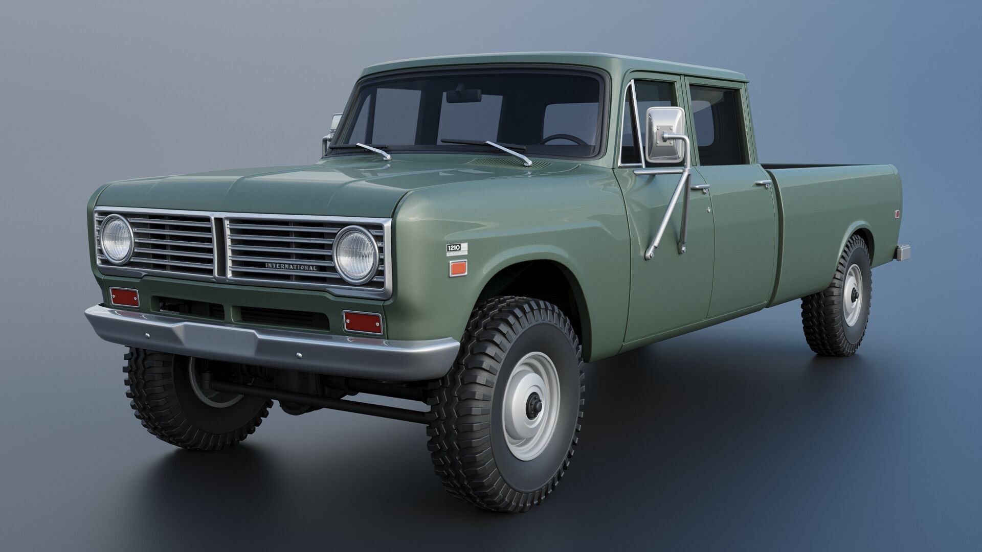 International Pickup Crew Cab 1972 3D print model_2