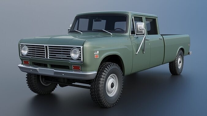 International Pickup Crew Cab 1972 3D print model 3