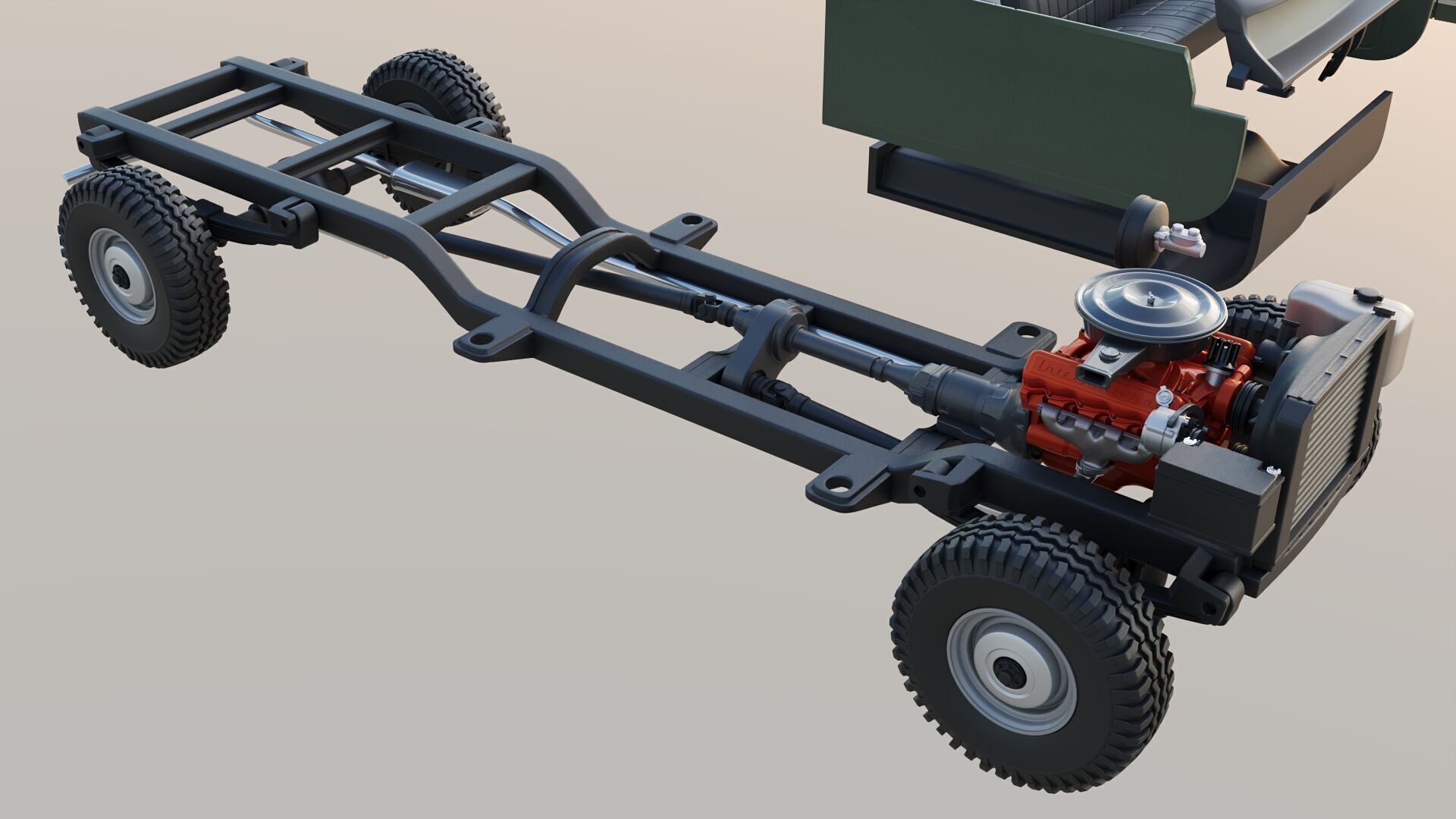 International Pickup Crew Cab 1972 3D print model_31