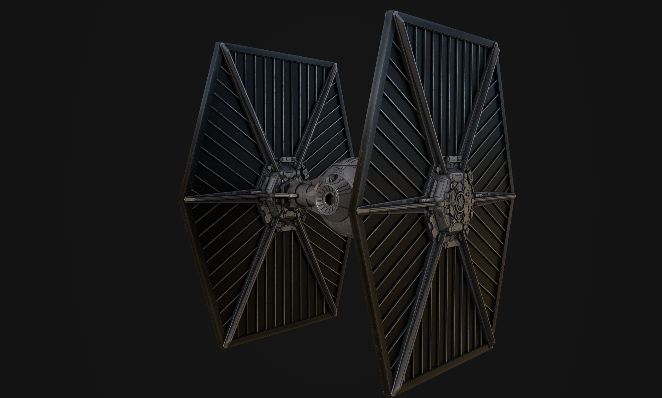 Star wars -Tie fighter - game ready-  detailed Low-poly 3D model_6