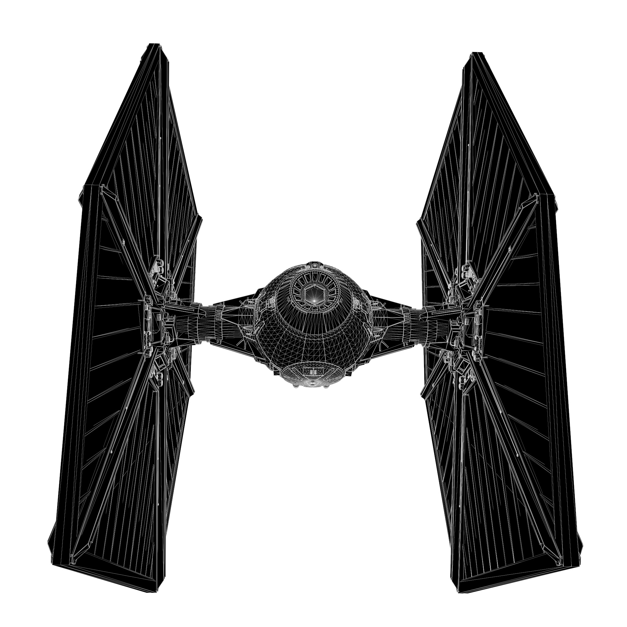 Star wars -Tie fighter - game ready-  detailed Low-poly 3D model_12