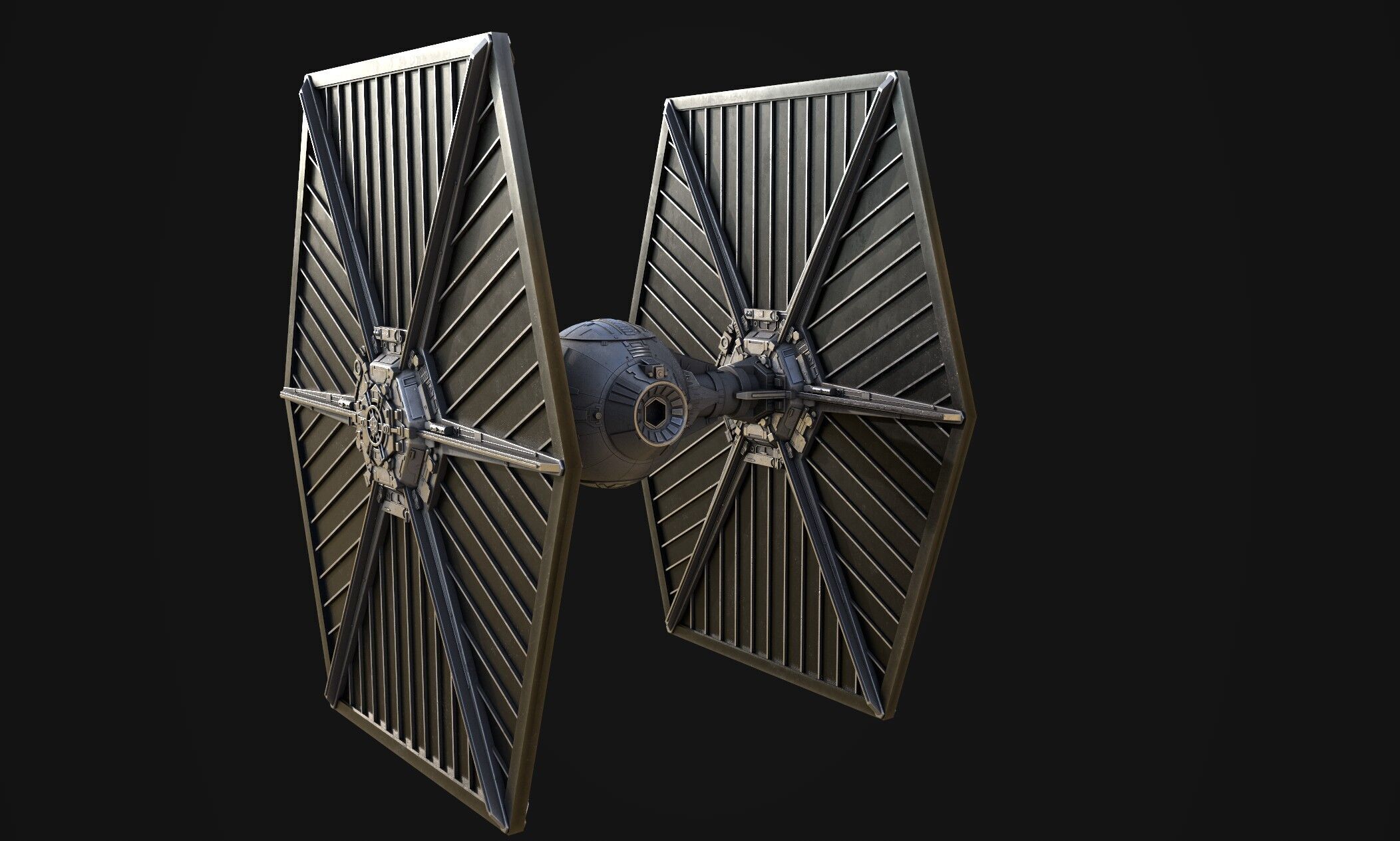 Star wars -Tie fighter - game ready-  detailed Low-poly 3D model_9