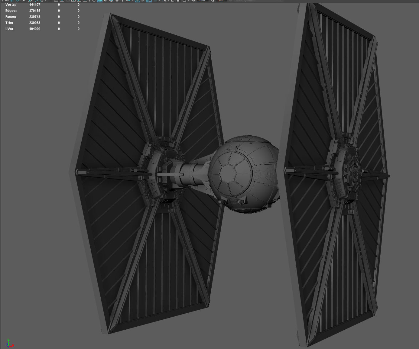 Star wars -Tie fighter - game ready-  detailed Low-poly 3D model_10