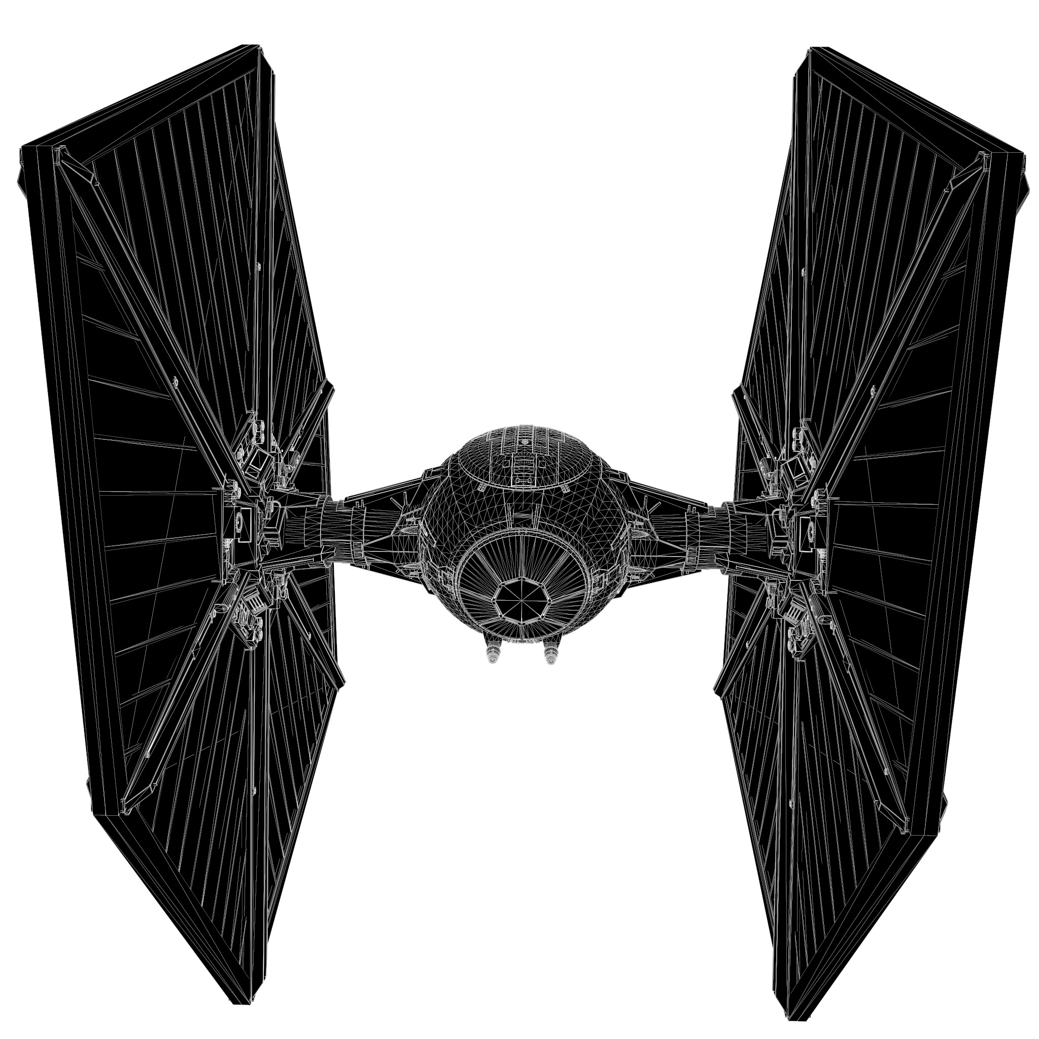 Star wars -Tie fighter - game ready-  detailed Low-poly 3D model_13