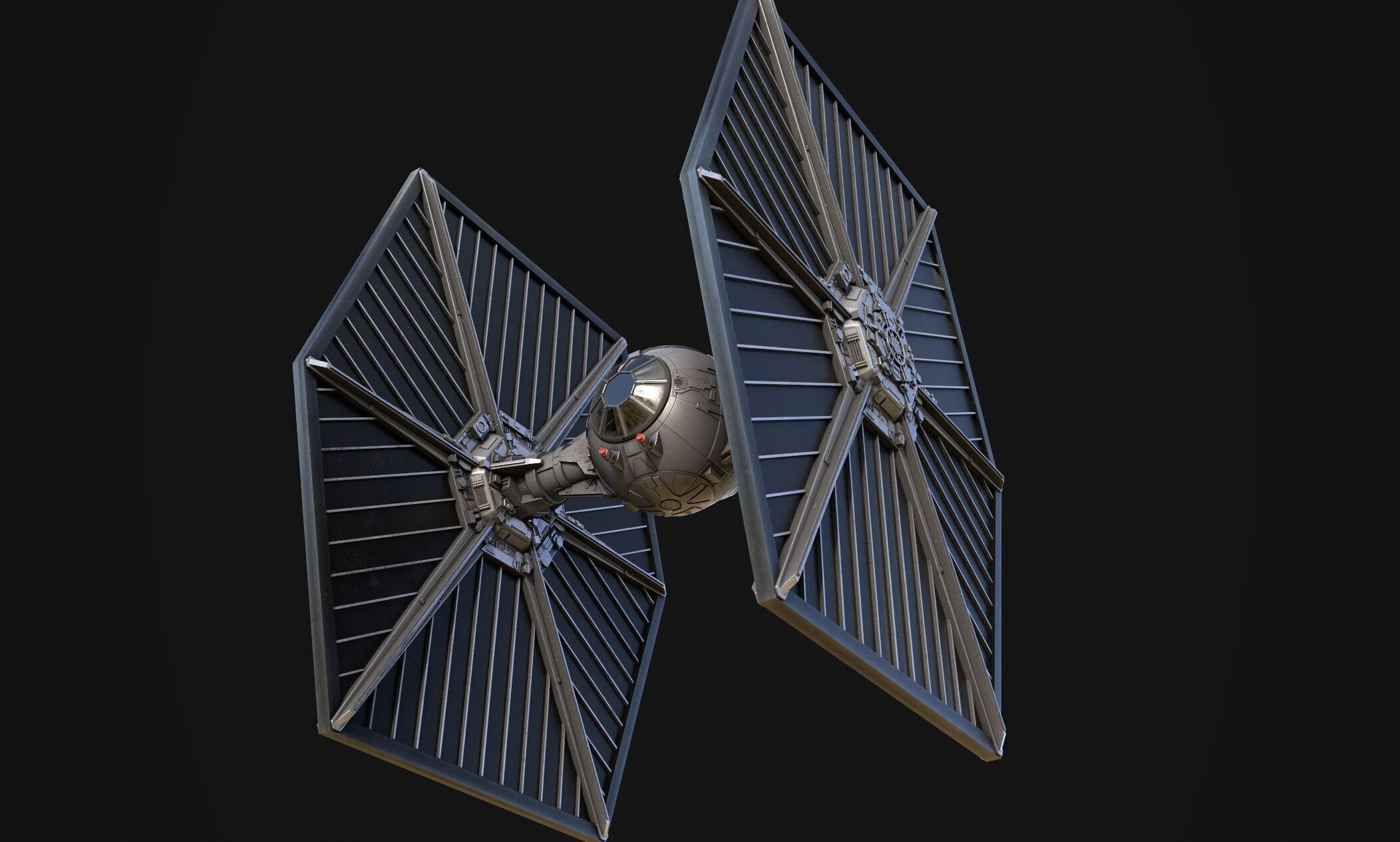Star wars -Tie fighter - game ready-  detailed Low-poly 3D model_8