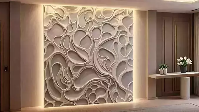 modern panel wall decor set wall relief mural CNC 141