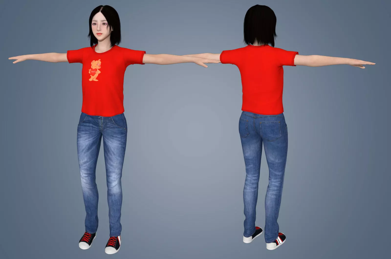 Girl Rigged 3D model 3D model