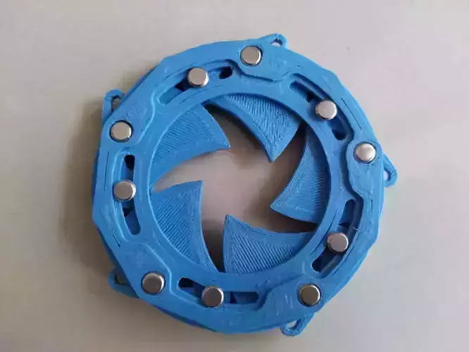 3DPD50B5TY4-B 3d printable rotating shutter five blade  3D print model