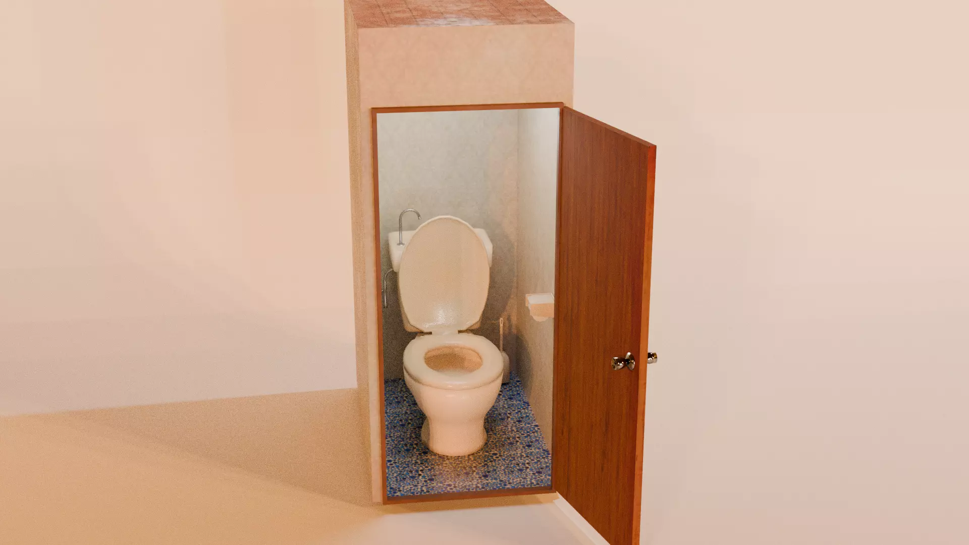 Restroom set Unity shader ready Low-poly 3D model_0