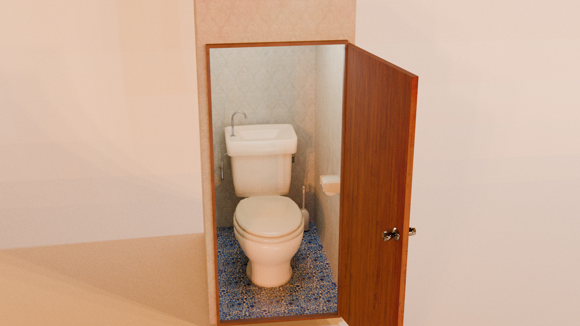 Restroom set Unity shader ready Low-poly 3D model_2