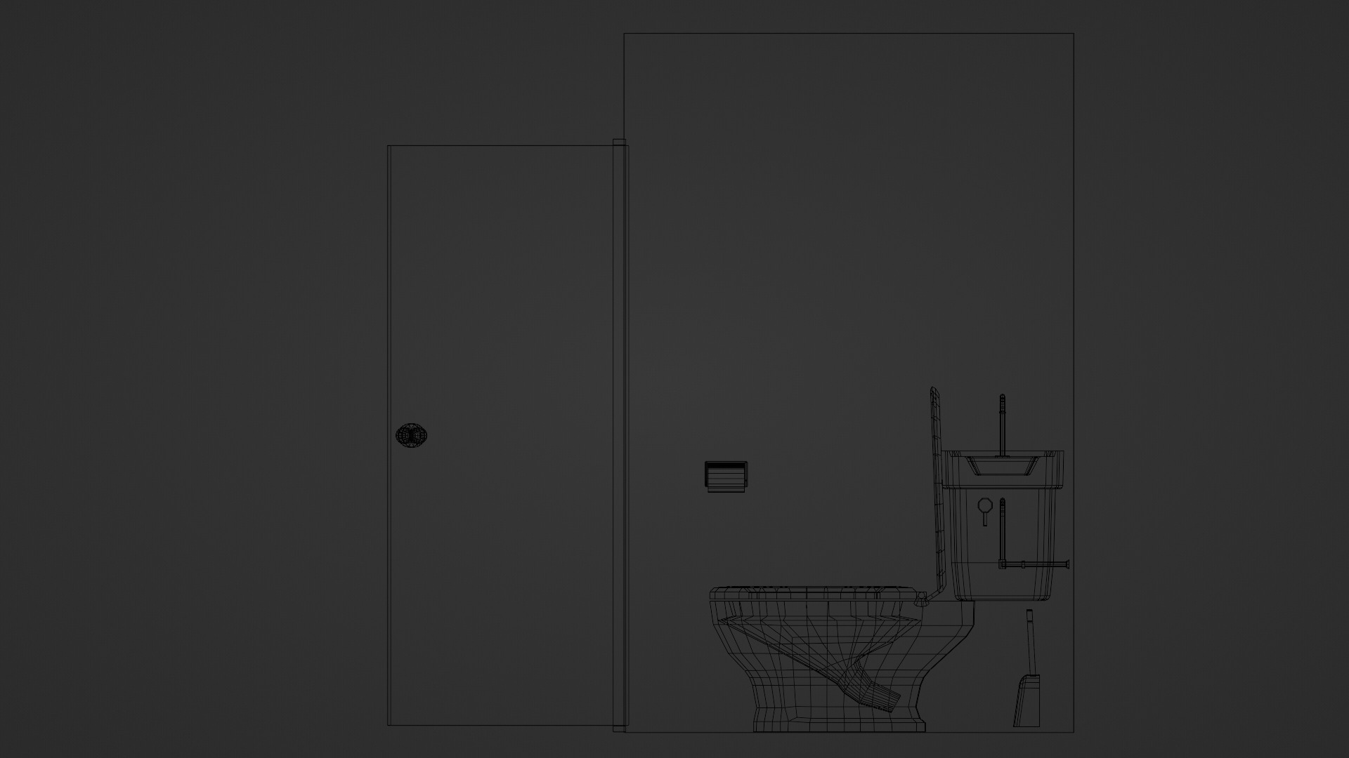 Restroom set Unity shader ready Low-poly 3D model_10