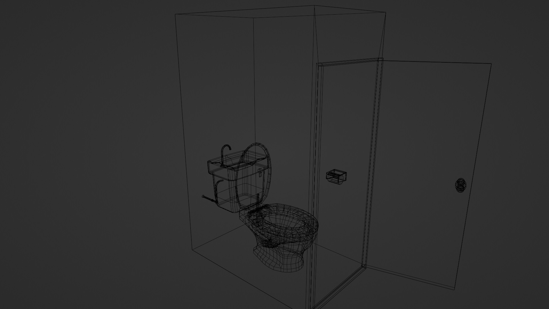 Restroom set Unity shader ready Low-poly 3D model_9