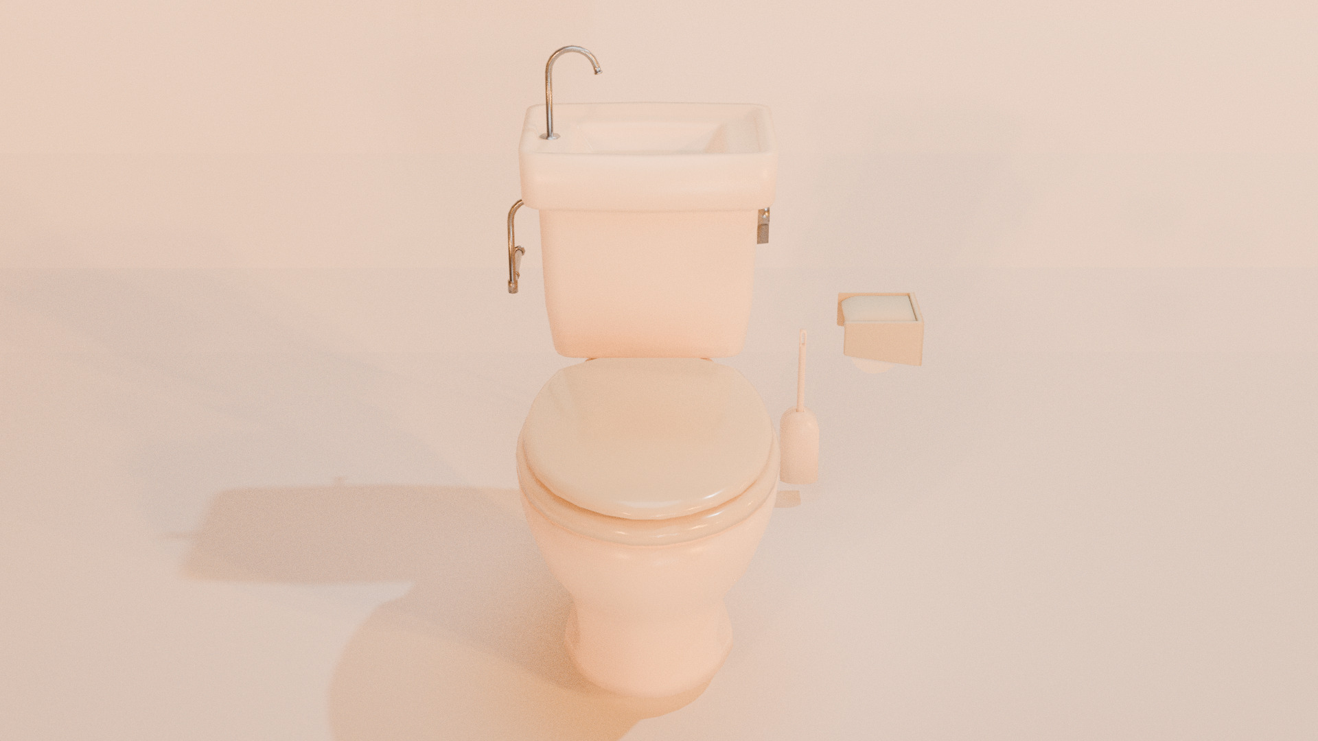 Restroom set Unity shader ready Low-poly 3D model_1