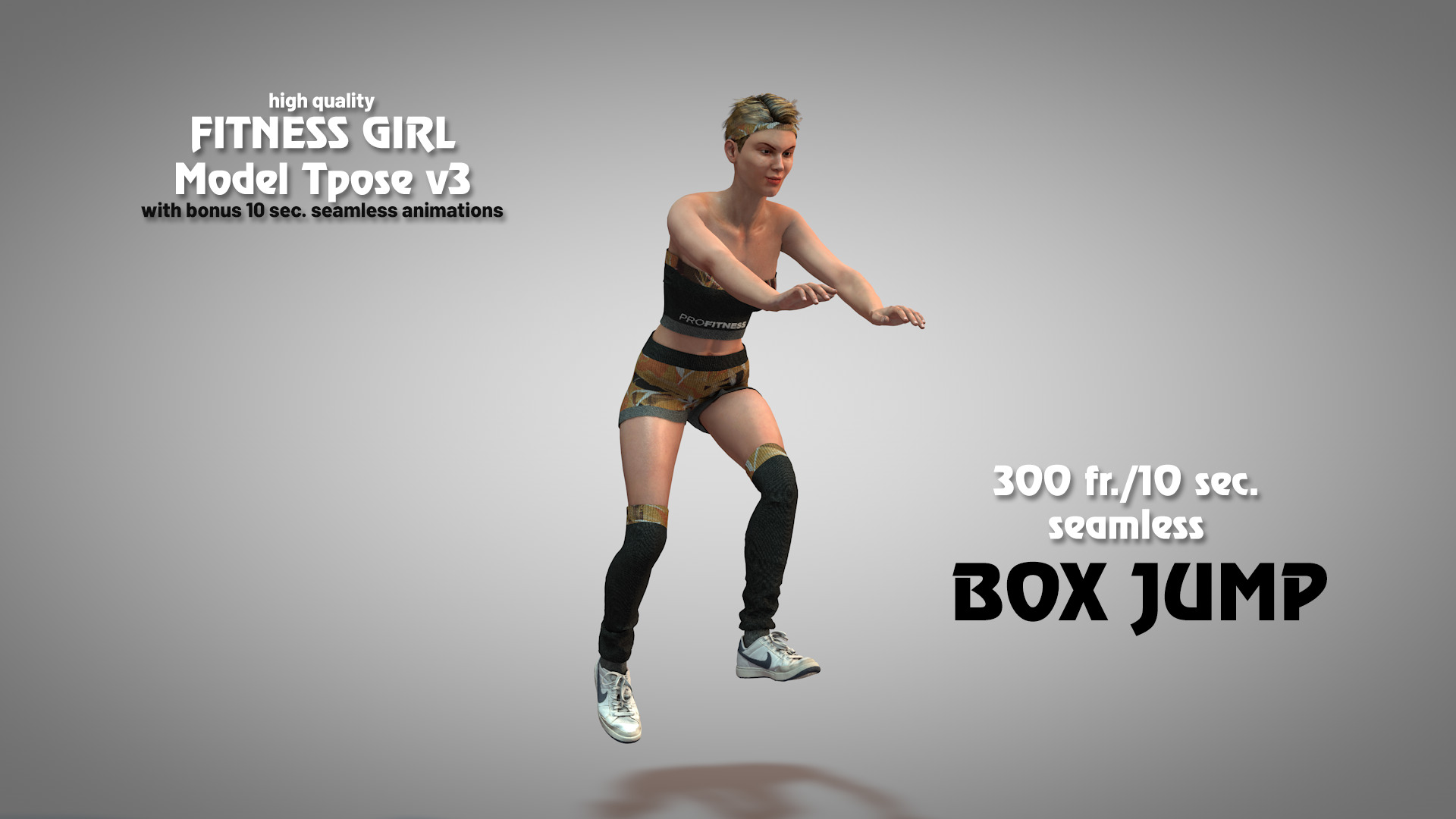 Fitness Girl T-Pose v3 3D model_7