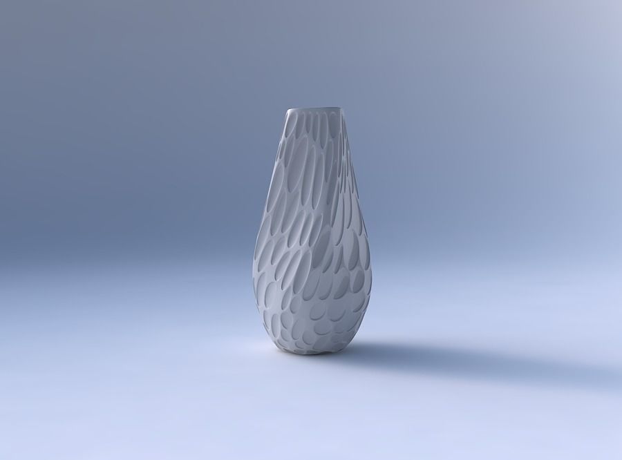 Bottom wide vase helix with bubbles 3D print model_4