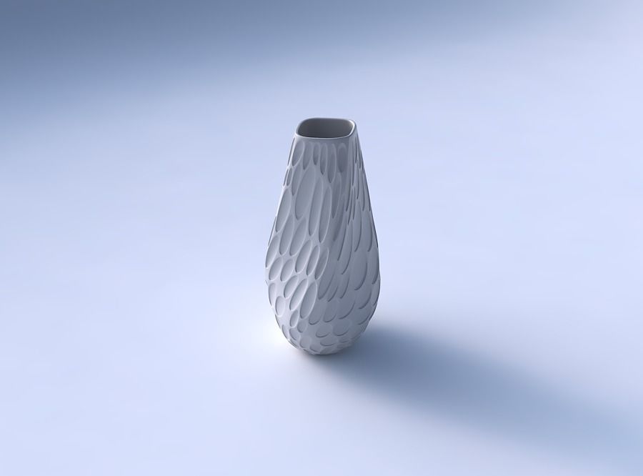Bottom wide vase helix with bubbles 3D print model_3