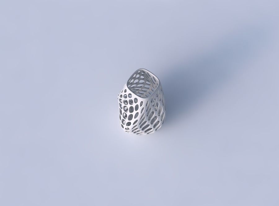 Bottom wide vase helix with bubble grid lattice 3D print model_2