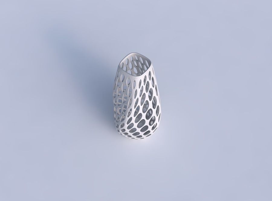 Bottom wide vase helix with bubble grid lattice 3D print model_1