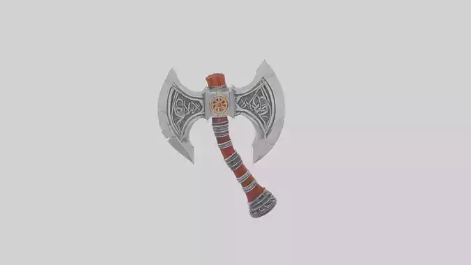 High-Quality 3D Battle Axe  3D model