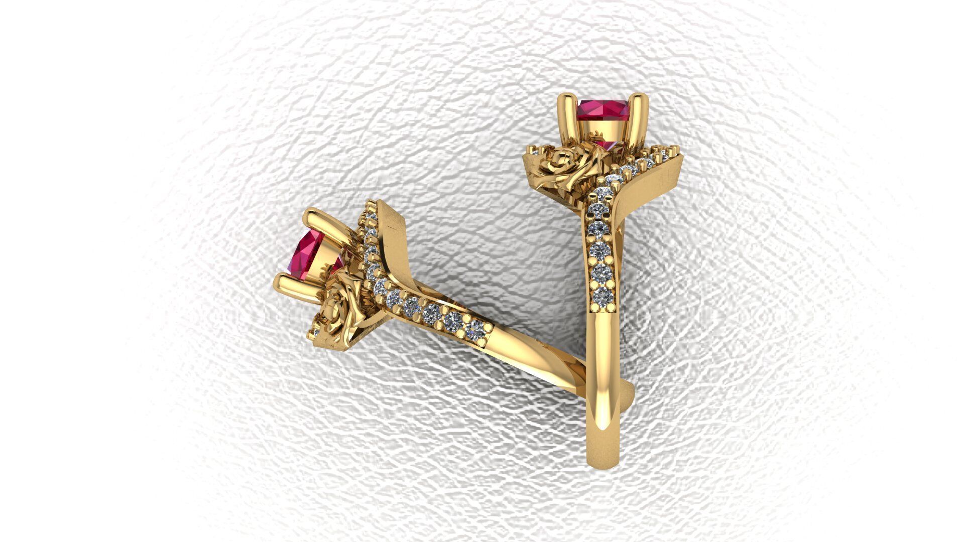 Ruby Flower Ring Free 3D print model_12