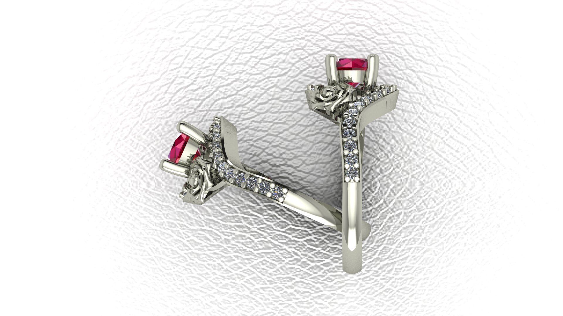 Ruby Flower Ring Free 3D print model_14