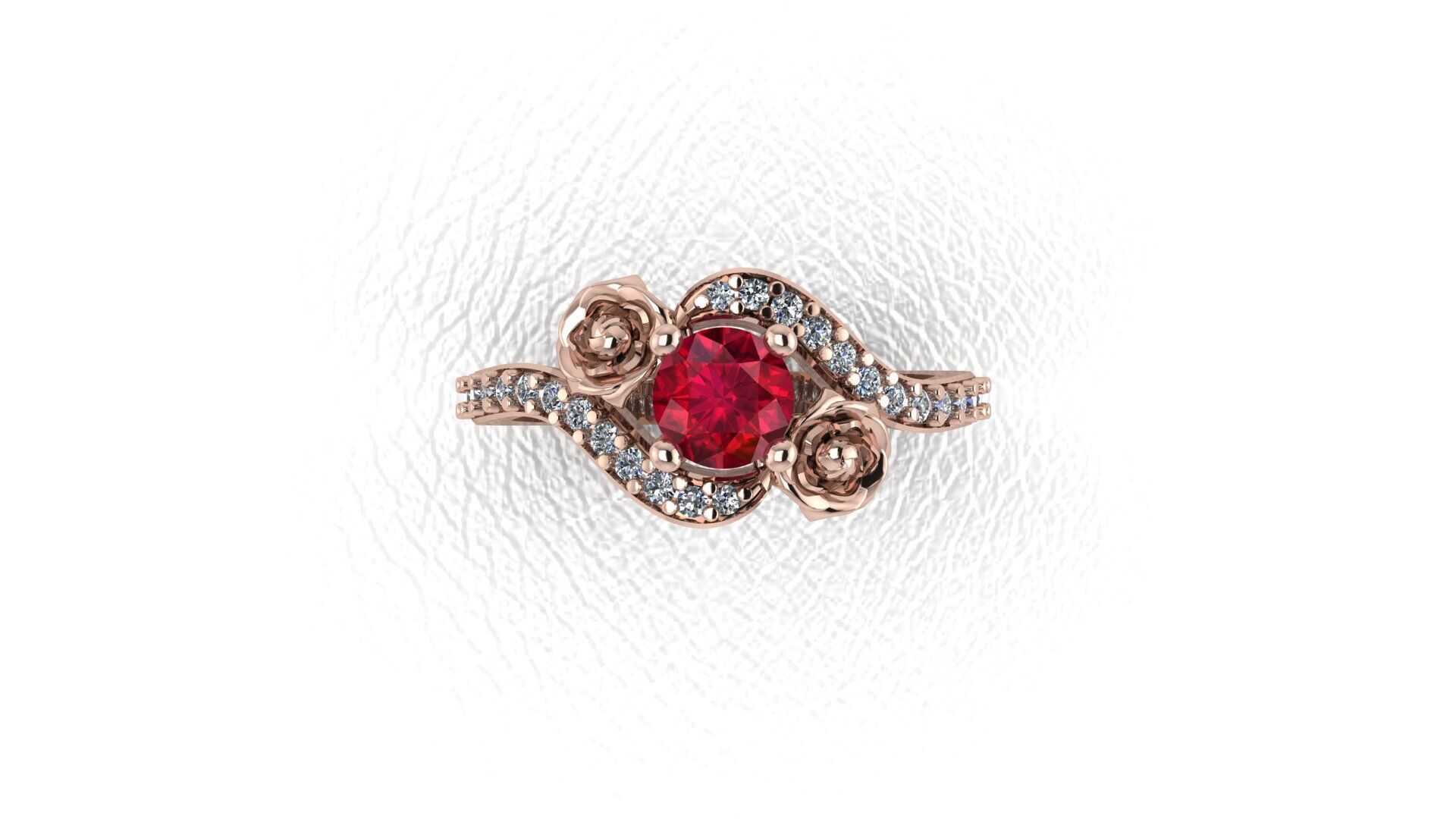 Ruby Flower Ring Free 3D print model_4