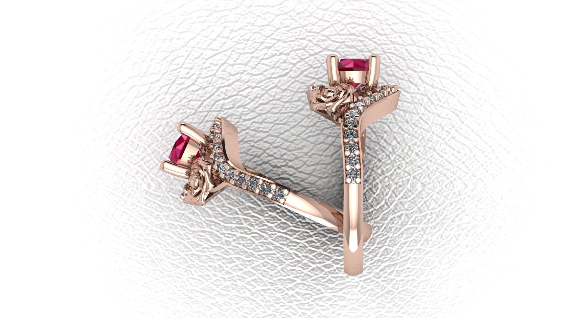 Ruby Flower Ring Free 3D print model_13