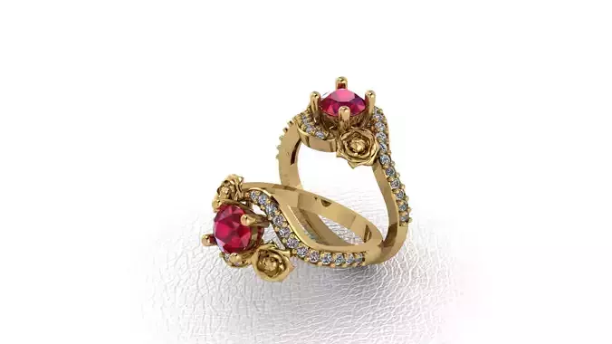 Ruby Flower Ring