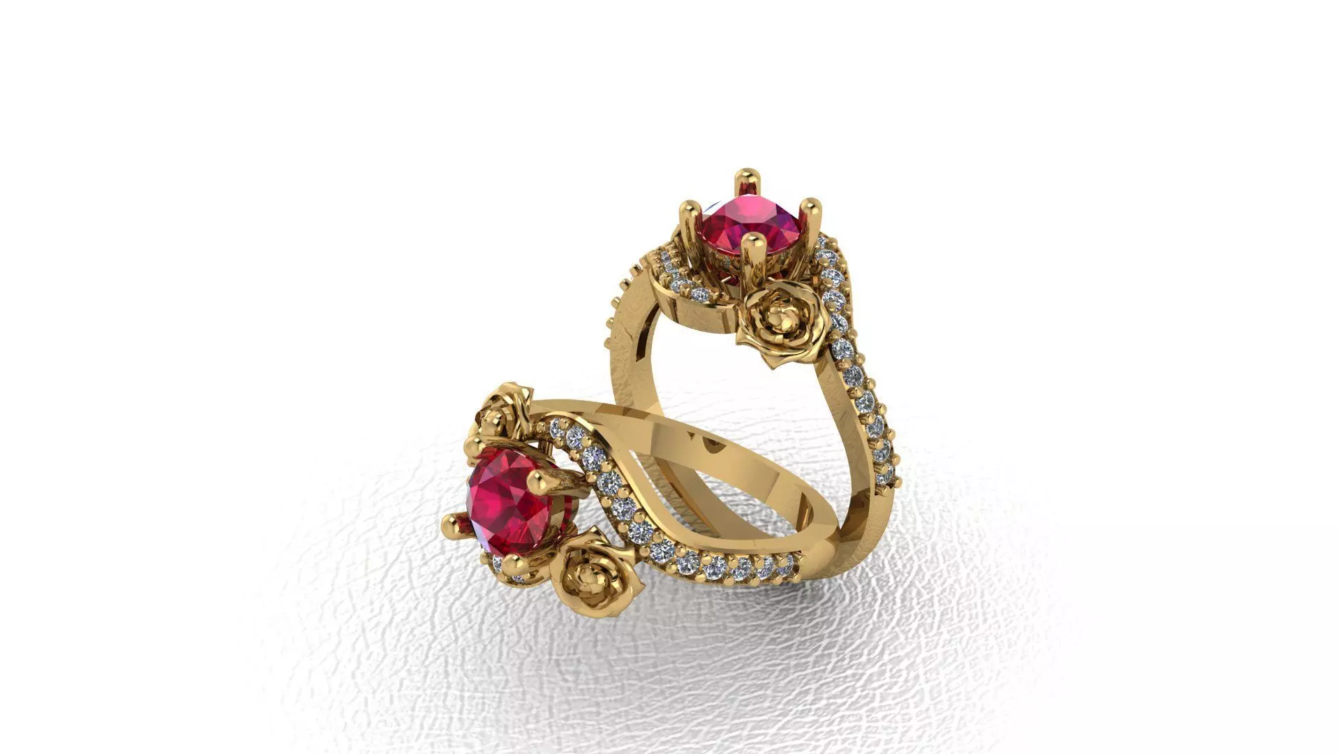 Ruby Flower Ring Free 3D print model_0
