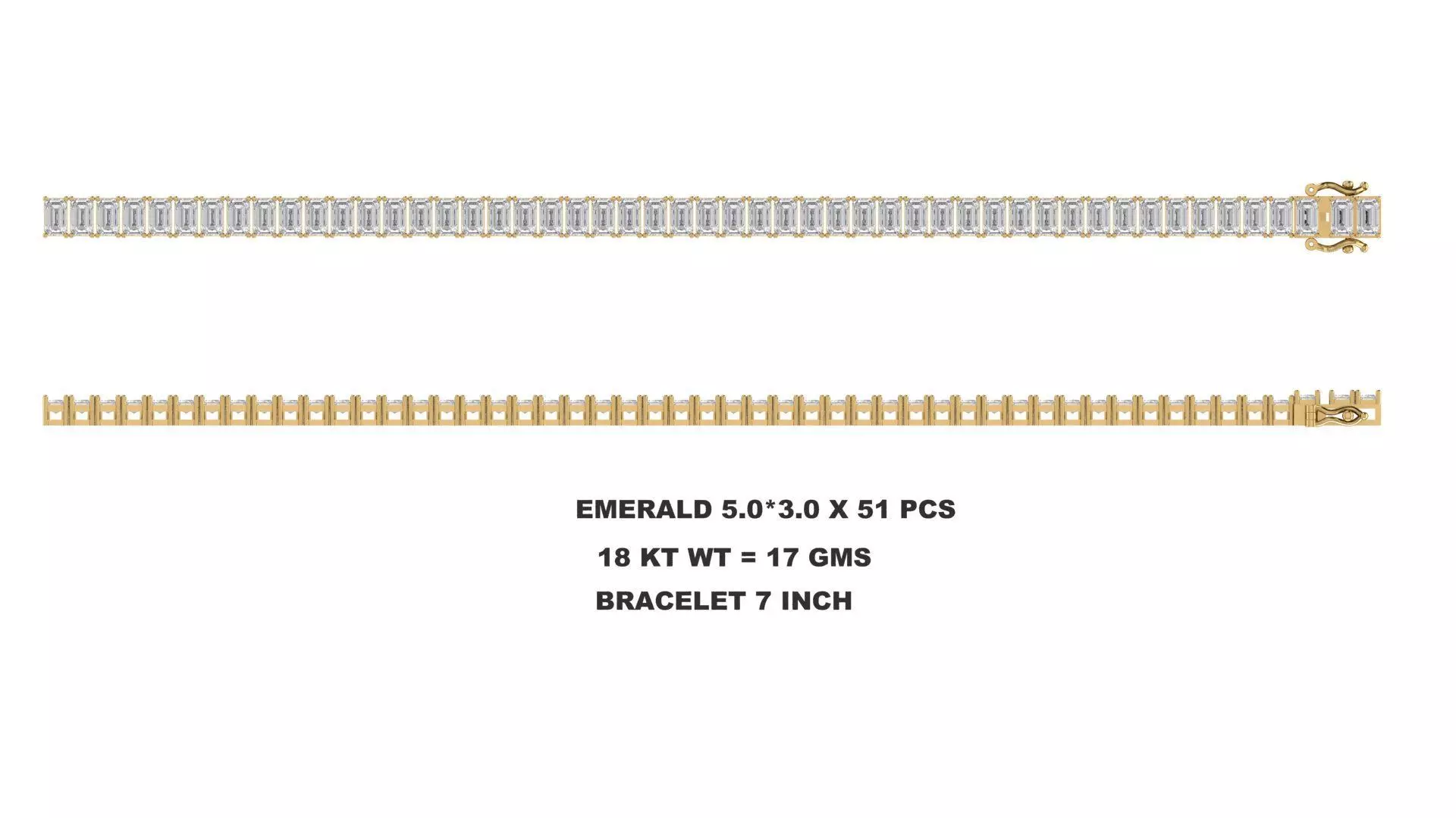 Emerald Tennis Bracelet 3D print model