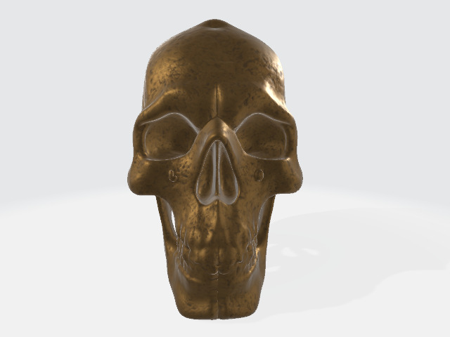 Bronze Skull Low-poly 3D model_2