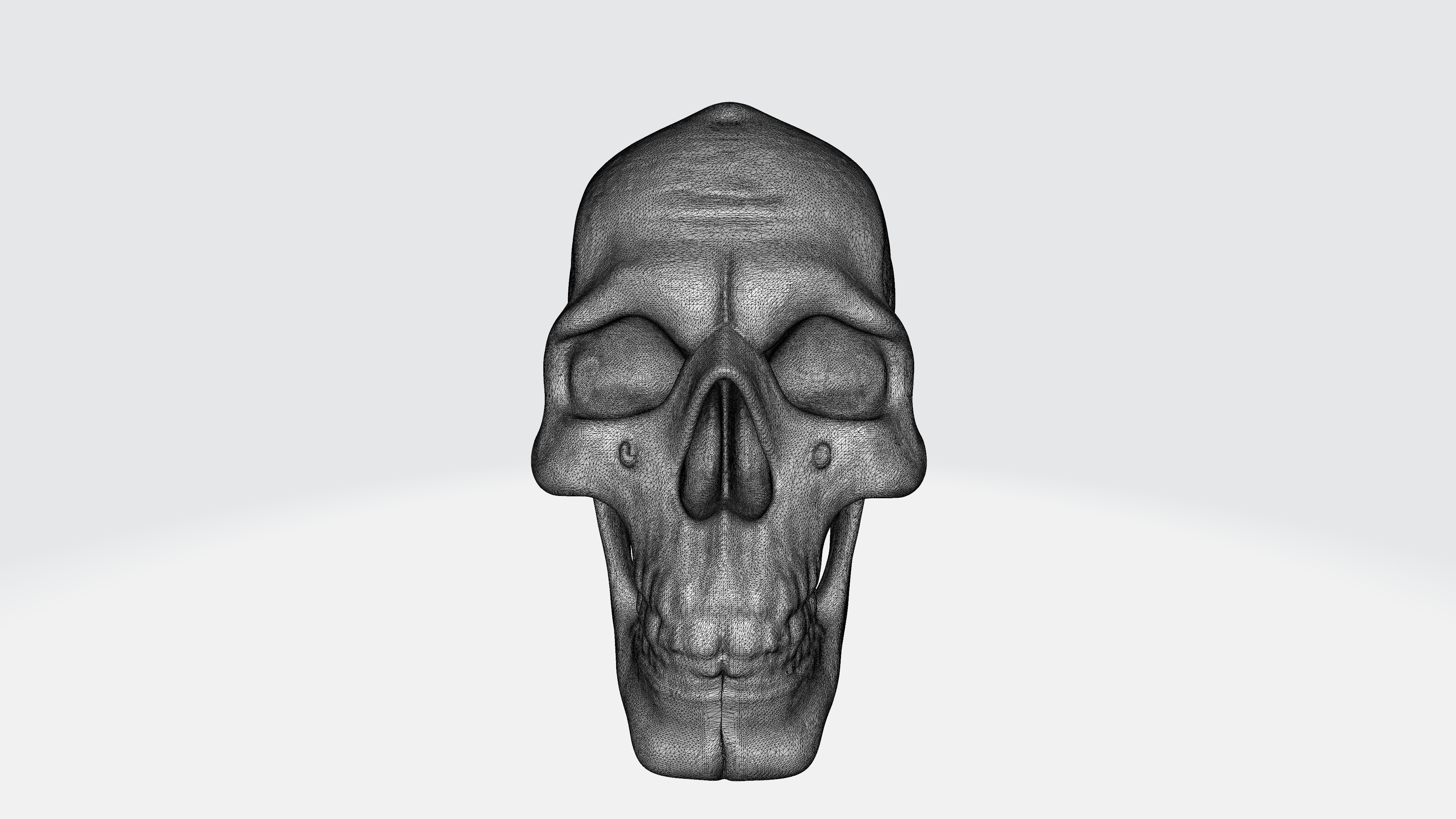 Bronze Skull Low-poly 3D model_11