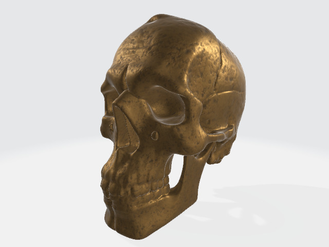 Bronze Skull Low-poly 3D model_6