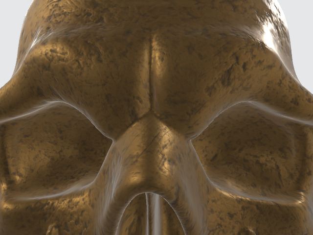 Bronze Skull Low-poly 3D model_9