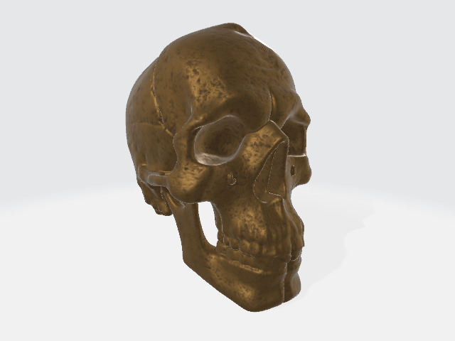Bronze Skull Low-poly 3D model_4