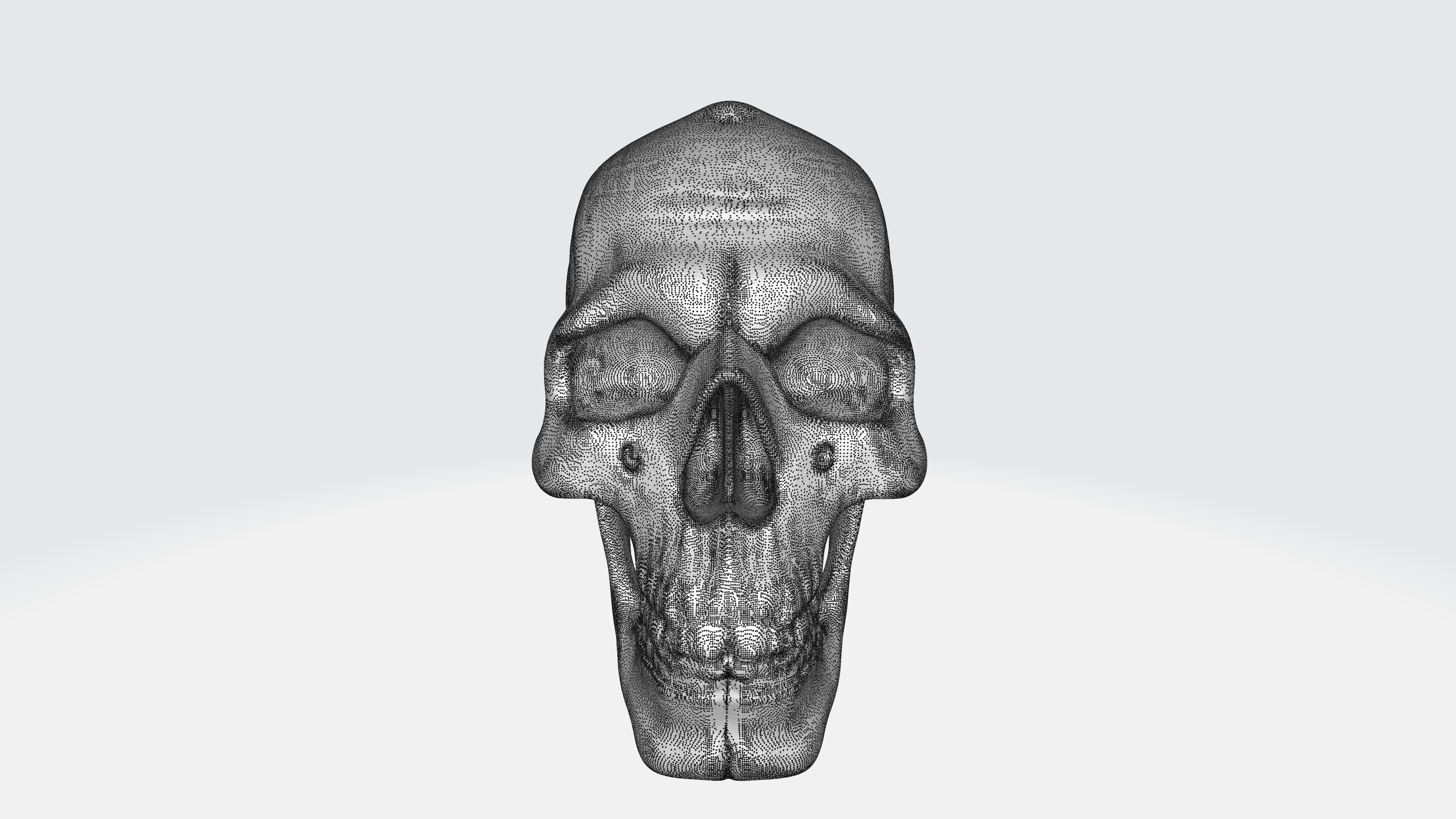 Bronze Skull Low-poly 3D model_10
