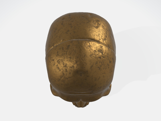 Bronze Skull Low-poly 3D model_7
