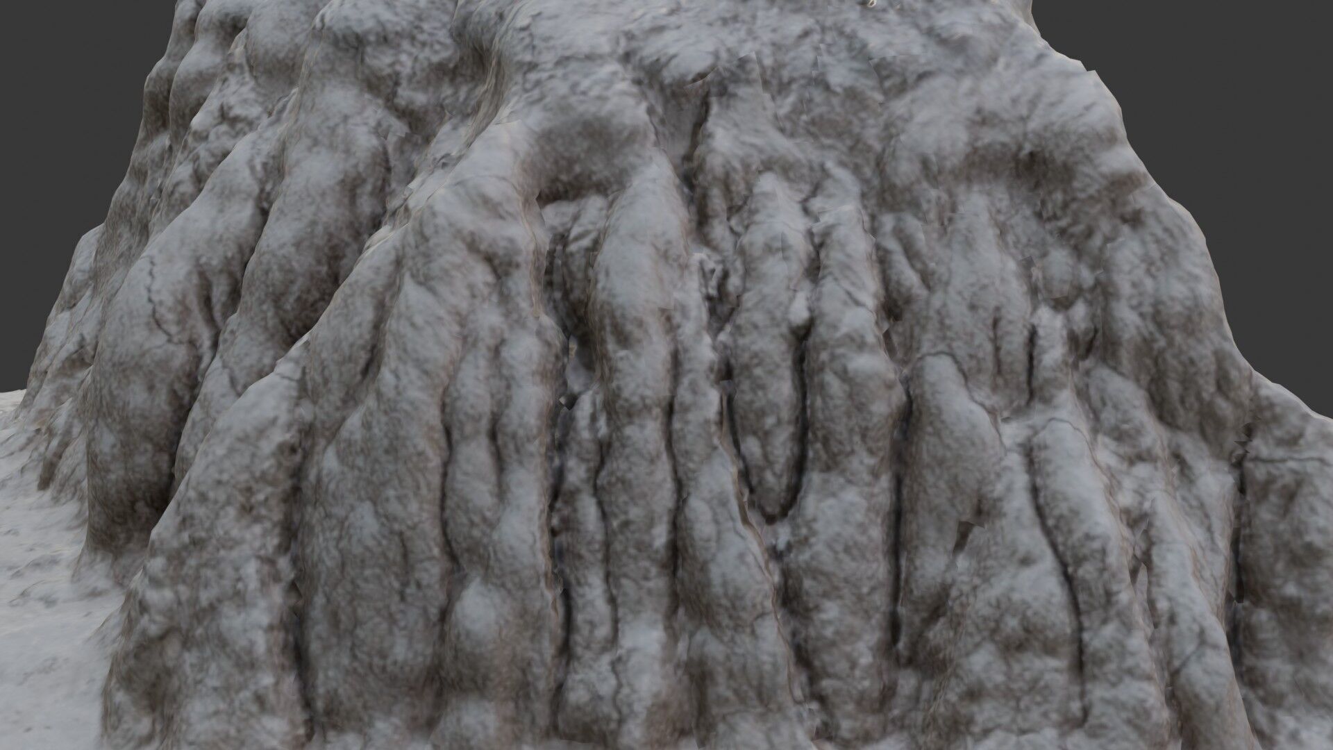 Eroded Mud Cliff  3D Scanned Low-Poly Model Low-poly 3D model_3