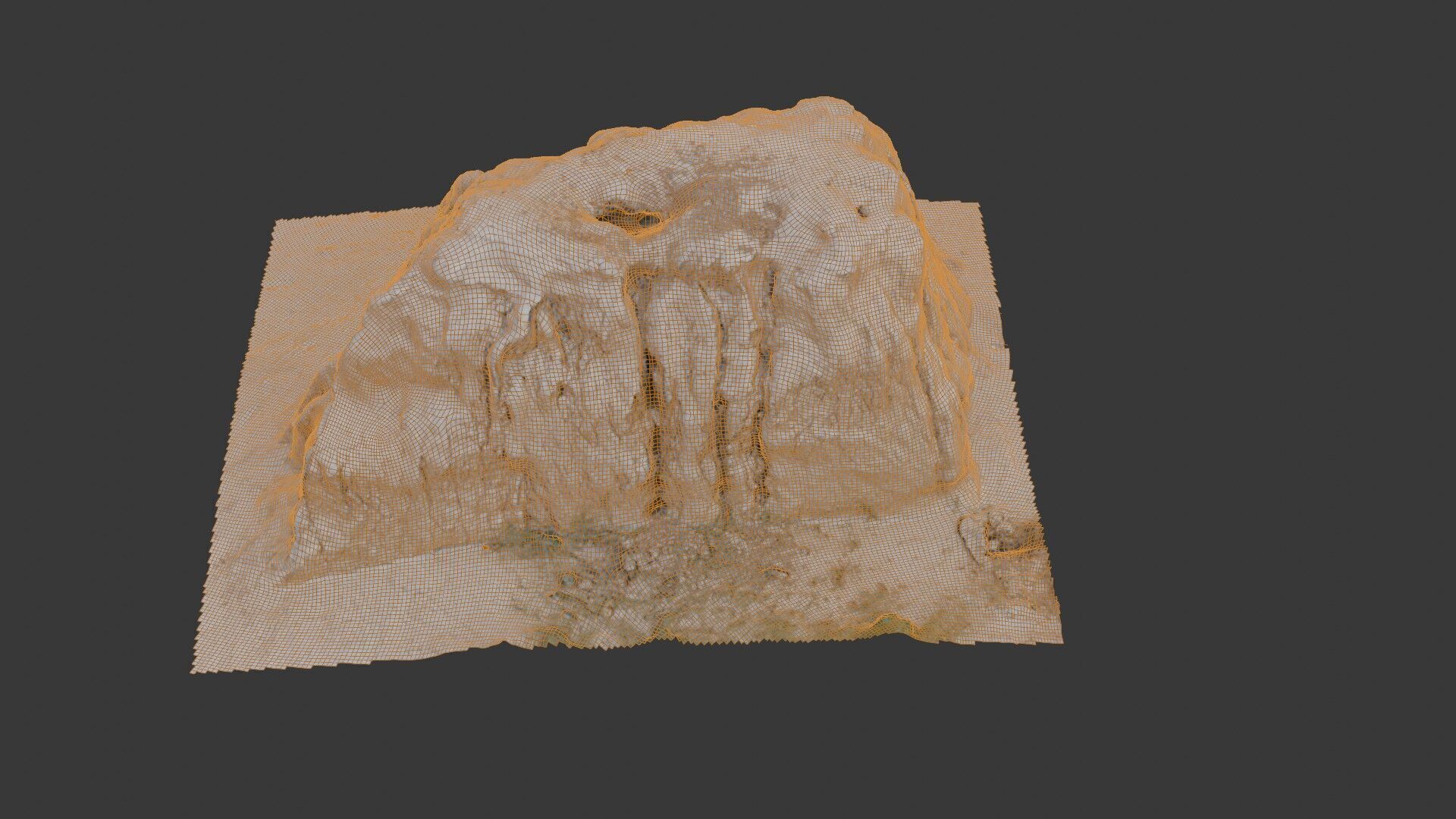 Eroded Mud Cliff  3D Scanned Low-Poly Model Low-poly 3D model_2