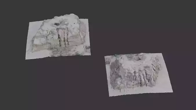 Eroded Mud Cliff  3D Scanned Low-Poly Model Low-poly 3D model
