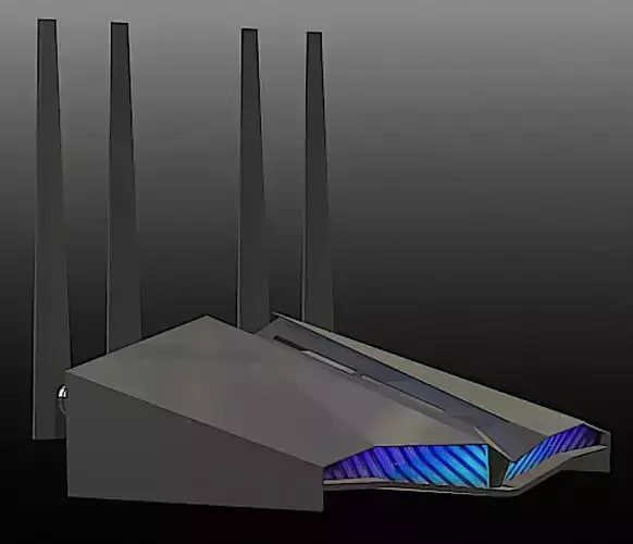 ASUS RT-AX82U 5400 Gaming Router - Low Poly 3D Model