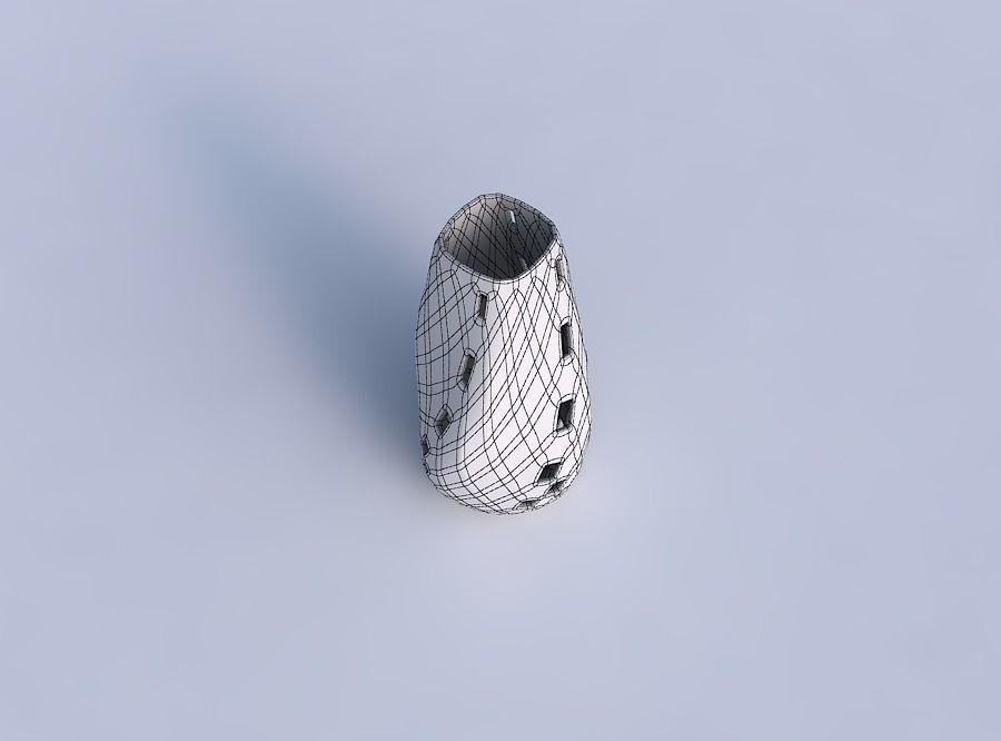 Bottom wide vase helix with checker grid lattice 3 3D print model_6