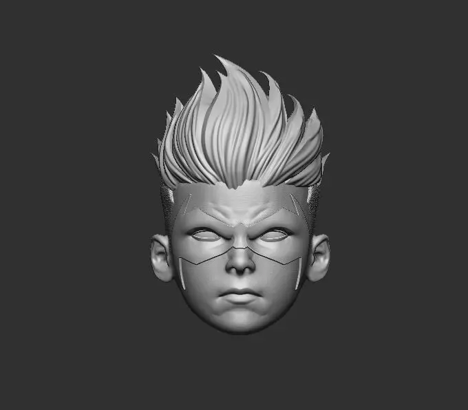 Damien Wayne Headsculpt with Sword for Action Figures 3D print model_0