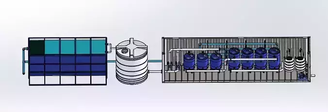 40KL Water Treatment System - Detailed -Editable 3D Model 3D model