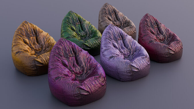 Bean Bag chair collection 3D model 3