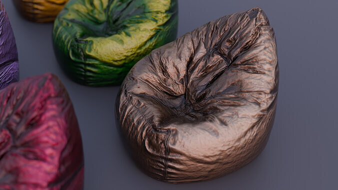 Bean Bag chair collection 3D model 7