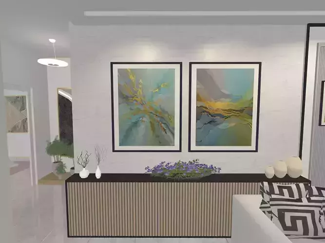 Abstract Painting and Wall Decor or Wall Accent or Wall Art